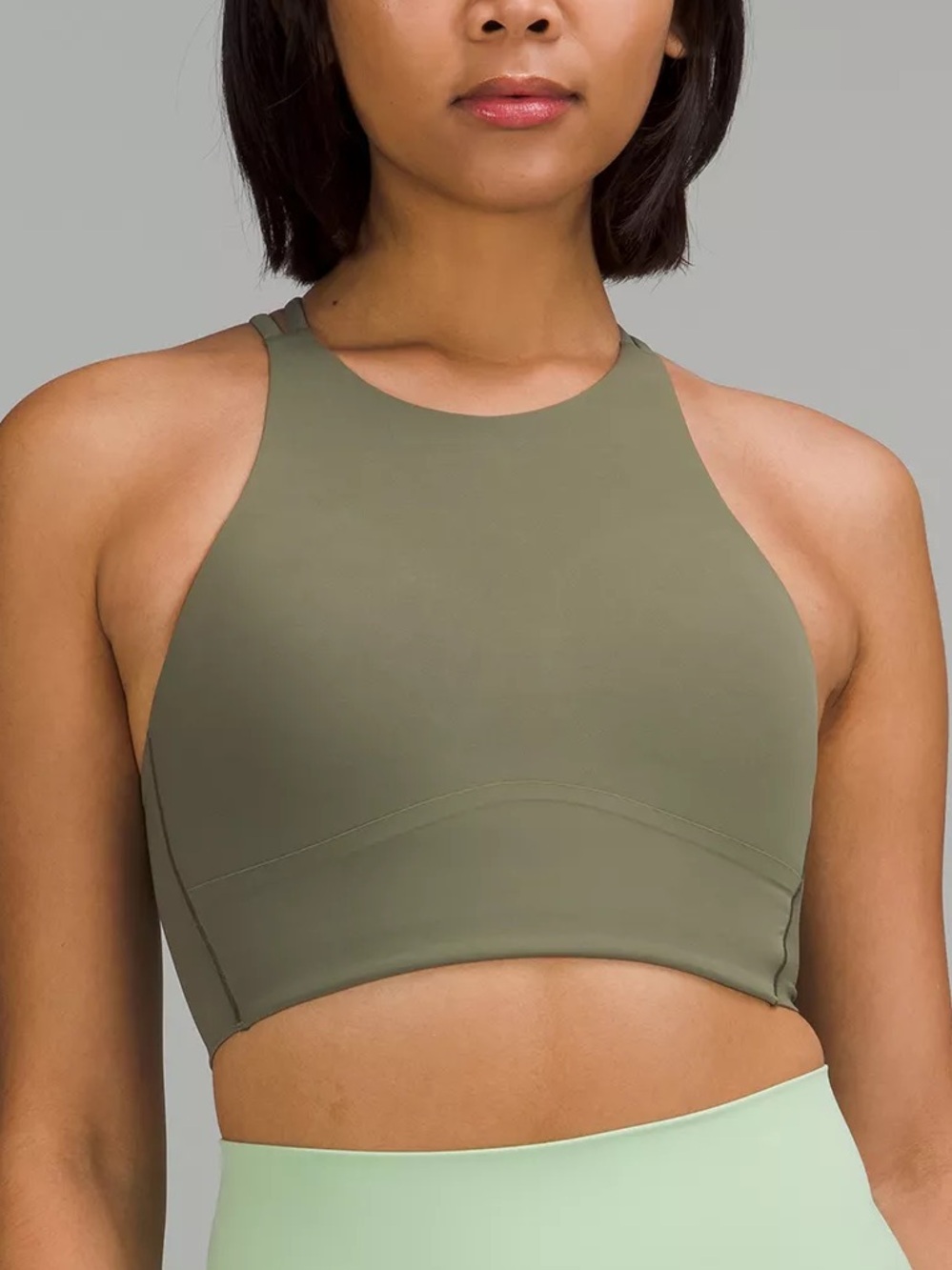 Lululemon Like a Cloud High-Neck Longline Bra | Medium Olive